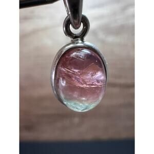 NEW Pink, lilac, blue tri tourmaline sterling silver pendant 1.79 grams